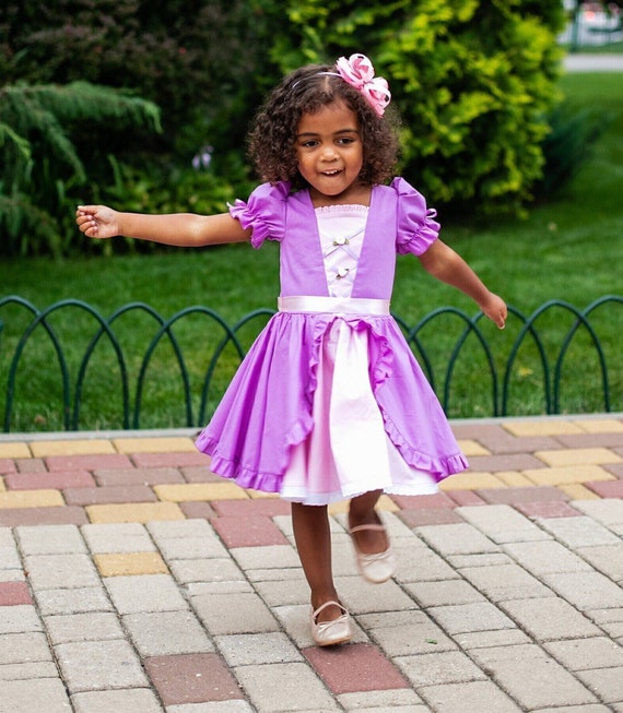 Sprookjesjurk Raponsje prinsessenjurk Halloween meisje kostuum lavendel verjaardagsfeestje jurk prinses baljurk Etsy Nederland