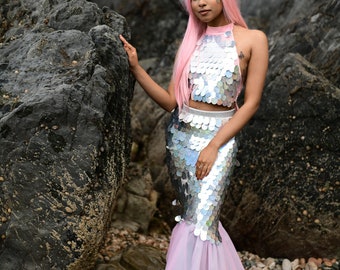 Générique Jupe De Sirène Femme D'halloween Éclatante Avec