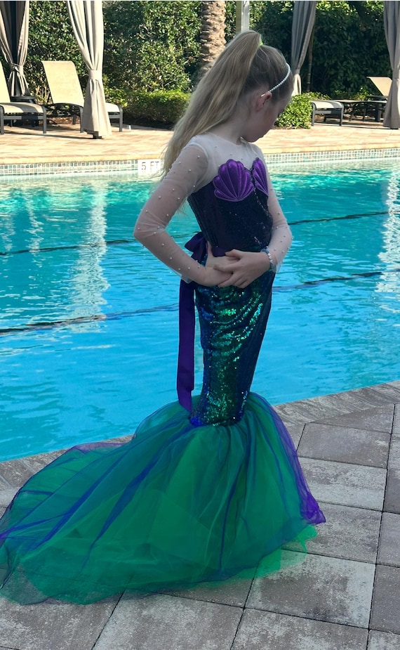 slim fit dress slacks Mermaid Sequin Dress Emerald 6 Years main image 1