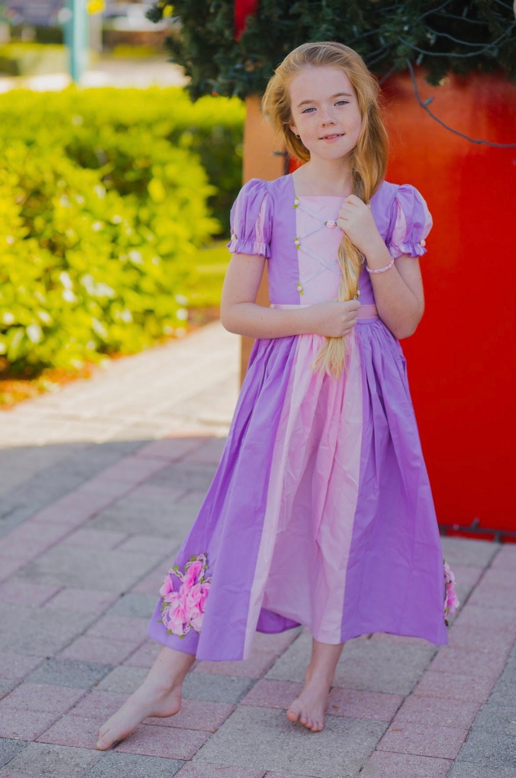 Rapunzel Princess Costume For Girls - Purple Dress Up Set With Crown, Wand & Accessories - View #5