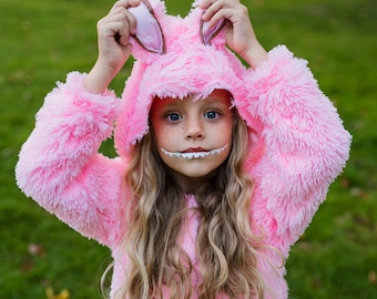 Pink Cute Monster Costume | Kids Halloween Jumpsuit 2–16