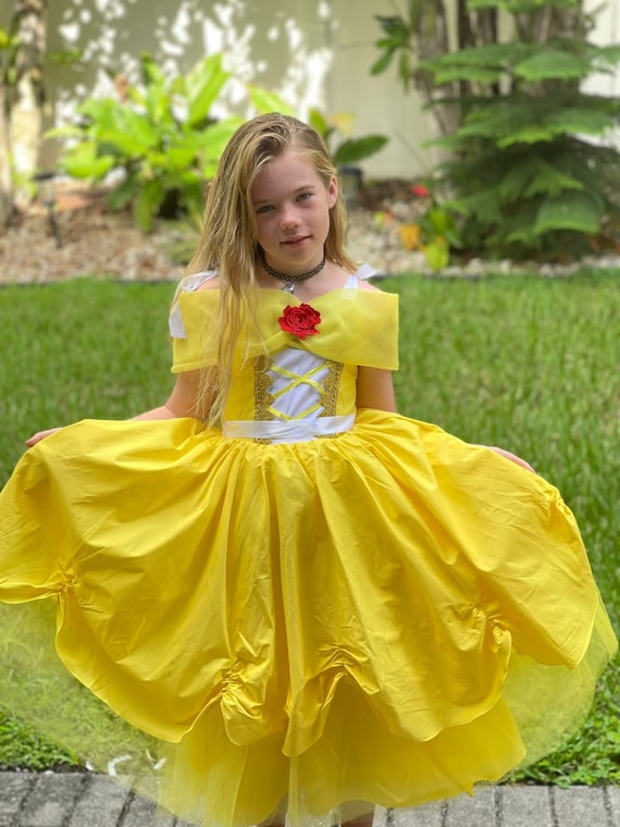 Déguisement princesse de bal jaune et bleu fille 5 - 6 ans