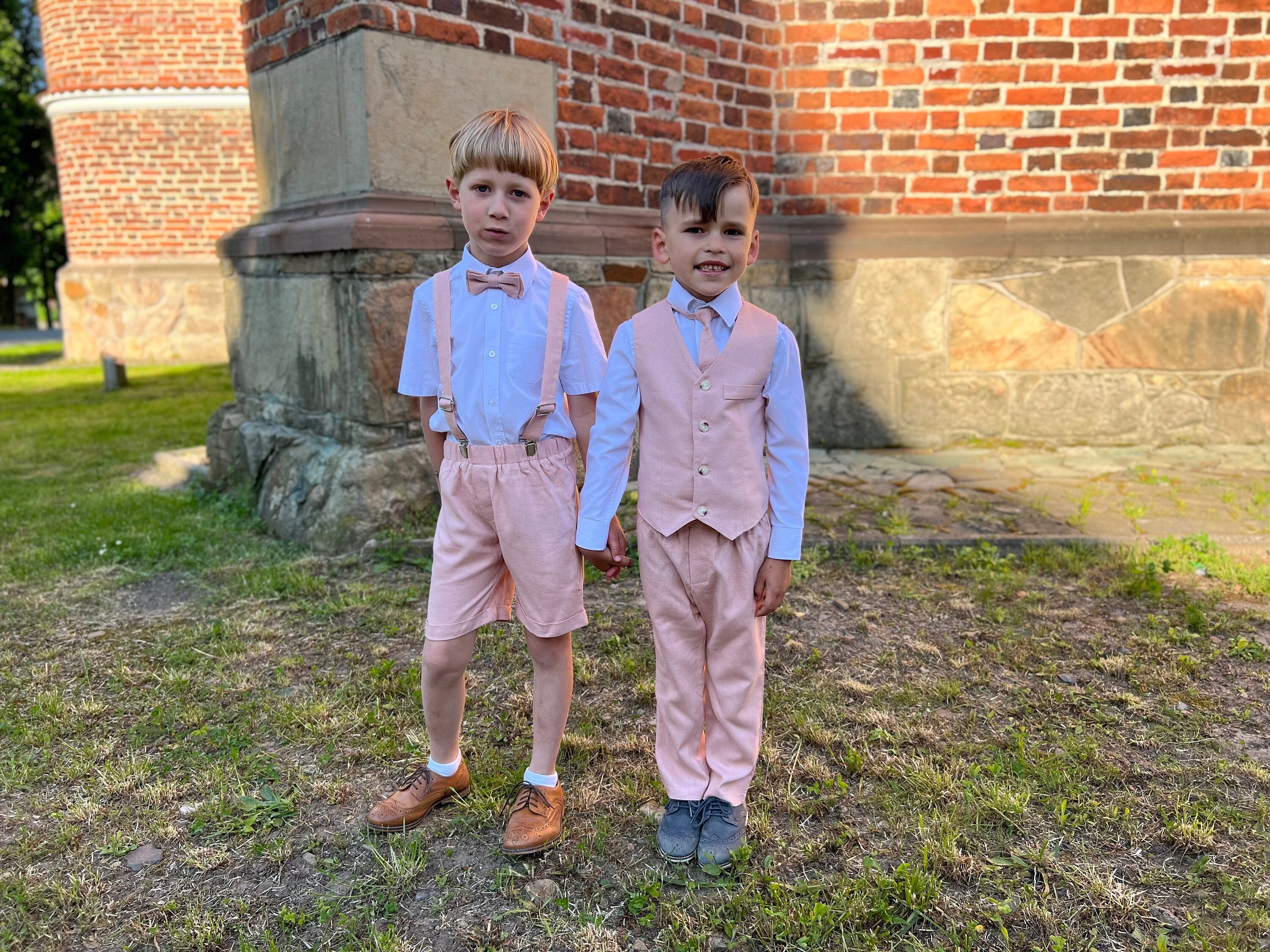 Boys Easter Outfit Boys Suit Ring Bearer Outfit For Boys Dress Shirt And Tie Church Clothes For Toddler Boy Vest And Pant Set Boys Formal Dresswear Set Kids 4 Piece Hot