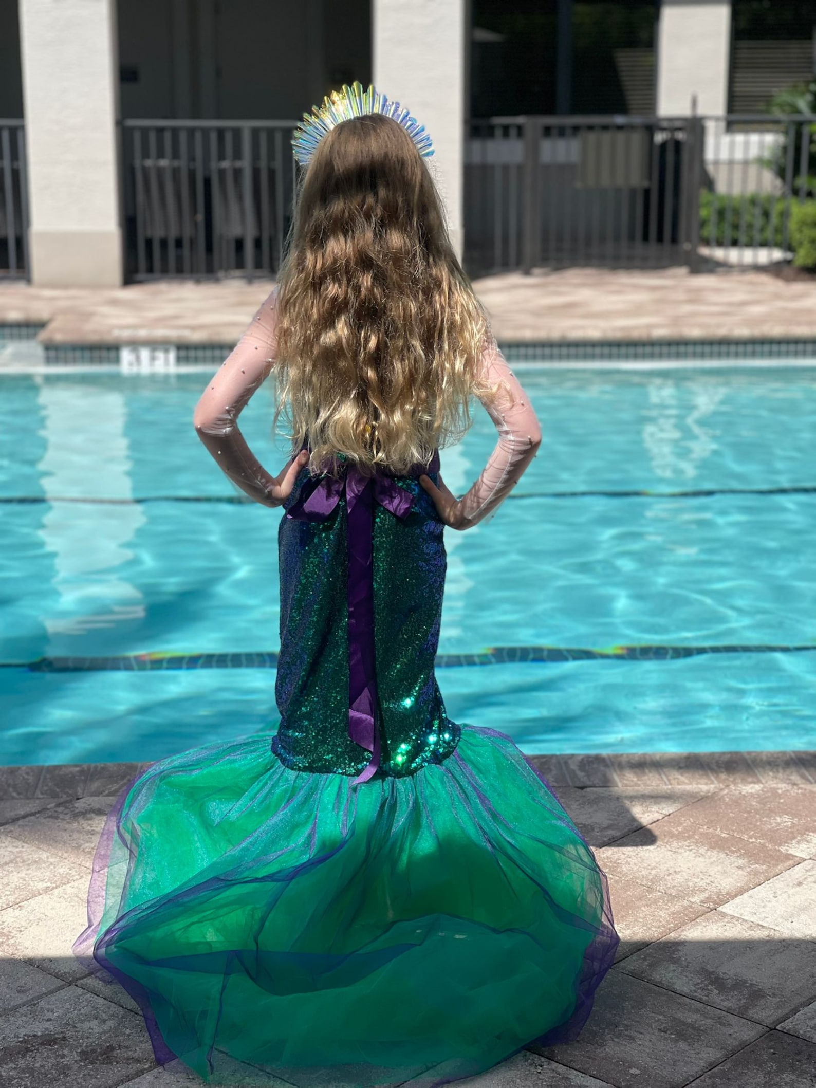 mermaid dress 5t Posh Peanut Girl's Disney's The Little Mermaid Magical Mermaid Tulle Dress in Blue, 5 Toddler-6 Toddler, Viscose from Bamboo