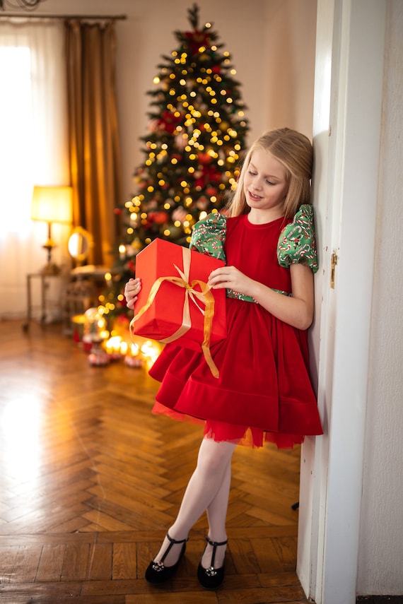 Robe de Noël tout-petit filles, robe rouge de bébé fille de Noël, robe de  fille photoshoot, robe de bébé pour photo de Noël livraison express -   France