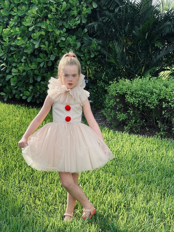 Fantasy Halloween Inspired Girl Dress Clown Costume for Girl It Clown Costume Creepy Clown Kids Costume Etsy