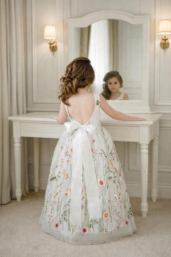 Alvivi Vestito da Festa Ragazza Chiffon Monospalla Abito da Damigella d'Onore Abito da Cerimonia Vestito di Comunione Compleanno Vestito da Cerimonia Sposa Blu Scuro 5-6 Anni