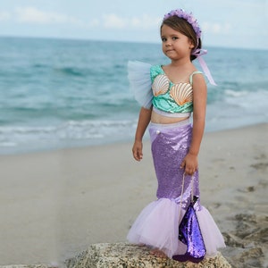 Costume de sirène pour fille, robe de sirène Ariel pour bébé, Costume  d'Halloween, robe de fille en écailles de poisson, robe d'anniversaire pour  enfants -  Canada