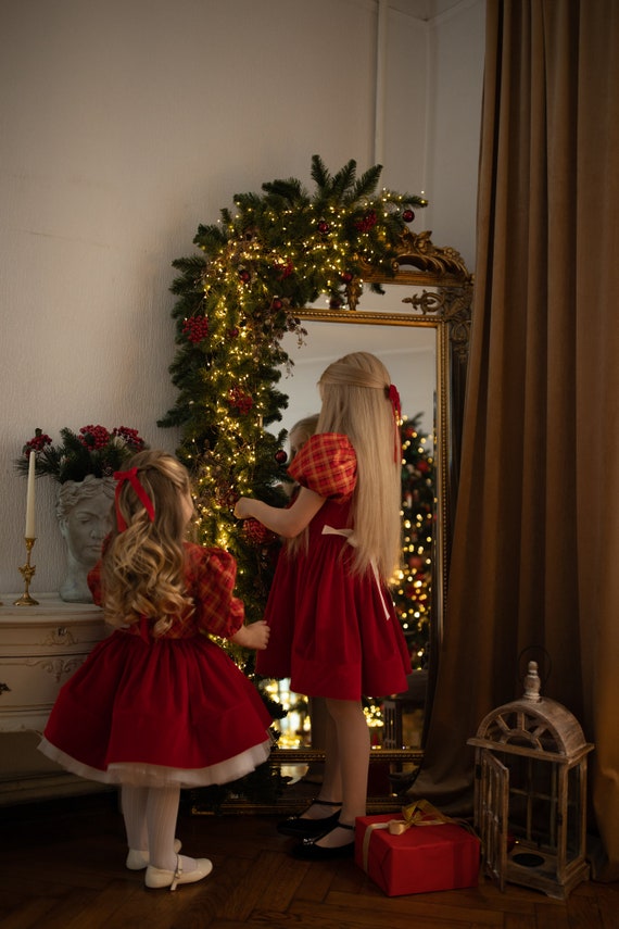 Christmas Red Ballet Girl Dress, New Year Party Outfit, Fluffy Children Skirt, Tutu Holiday Skirt, Red Flower Girls Wedding Birthdays