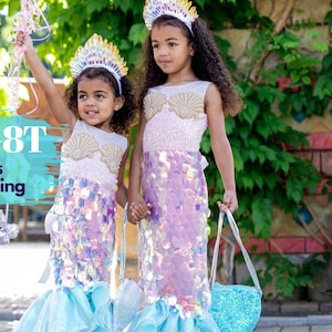 Mermaid Dress Girls, Mermaid Costume Toddles, Girls Sequin Dress, Halloween Birthday Party, Mermaid Dress, Sea princess dress