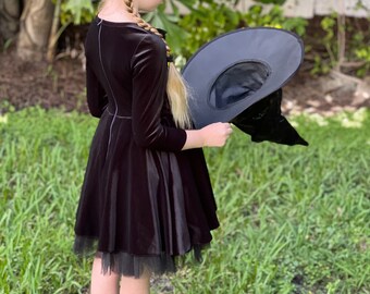 little black dress halloween costumes Women Black Short Sleeve Mini Dress Cosplay Fancy Dress Halloween Costume Gothic