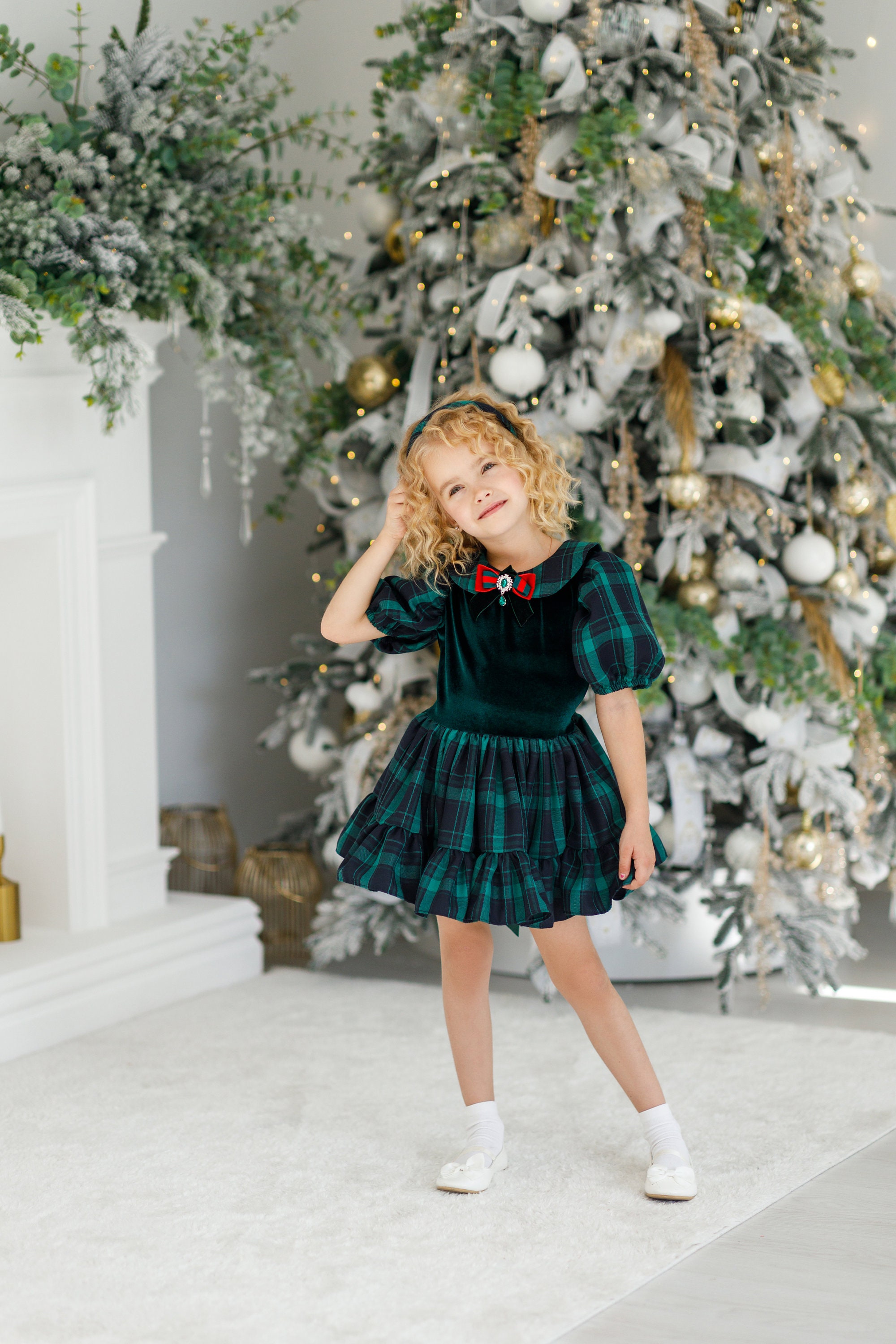 white christmas dresses Pretty in Plaid Dress