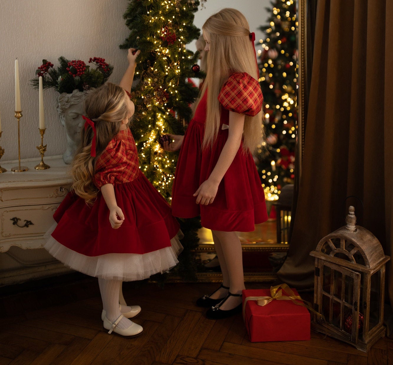 Vestito Bambina 1 Anno “Mio Primo Natale” – Rosso, Manica Lunga, Gonna In Tulle, Per Feste Natalizie E Battesimi