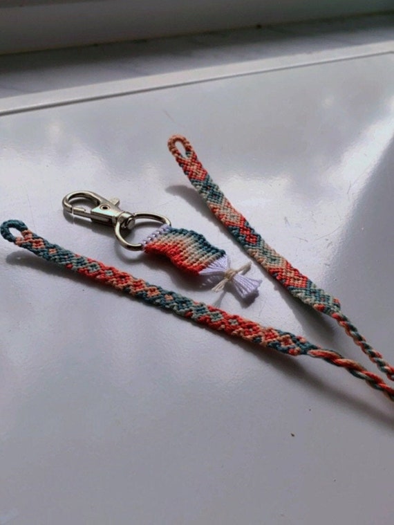 Friendship bracelet and keychain SET. set of two bracelets and Etsy
