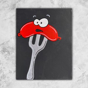 Hand-Painted Sausage Art: Funny Kitchen Wall Decor