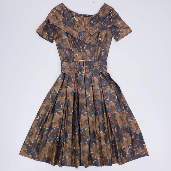 1950s Dress, Vintage Dress Floral Pattern Cocktai… - image 1