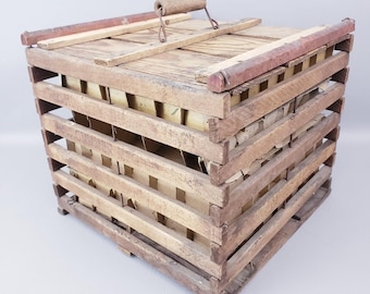 Vintage 1940s Egg Crate Wood by Humpty Dumpty Holds 12 Dozen w/ Inserts | Egg Crate, Wood crate, Rustic Home Decor, Farm Decor, Farmhouse