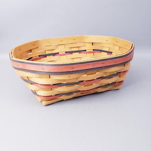 1999 Vintage Longaberger All American Blue Ribbon Bread Basket | Prezent na Dzień Matki dla Mamy | Ręcznie tkany kosz, Prezenty do nowego domu