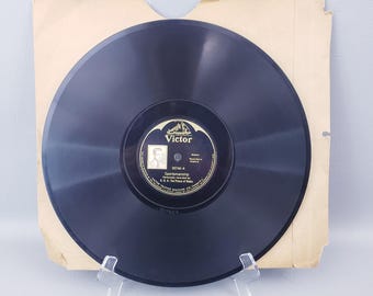 1908 Antique 12” Victor 78 RPM Shellac Record, HRH The Prince Of Wales - Sportsmanship 35746 | Antique Phonograph Shellac Record Black Label