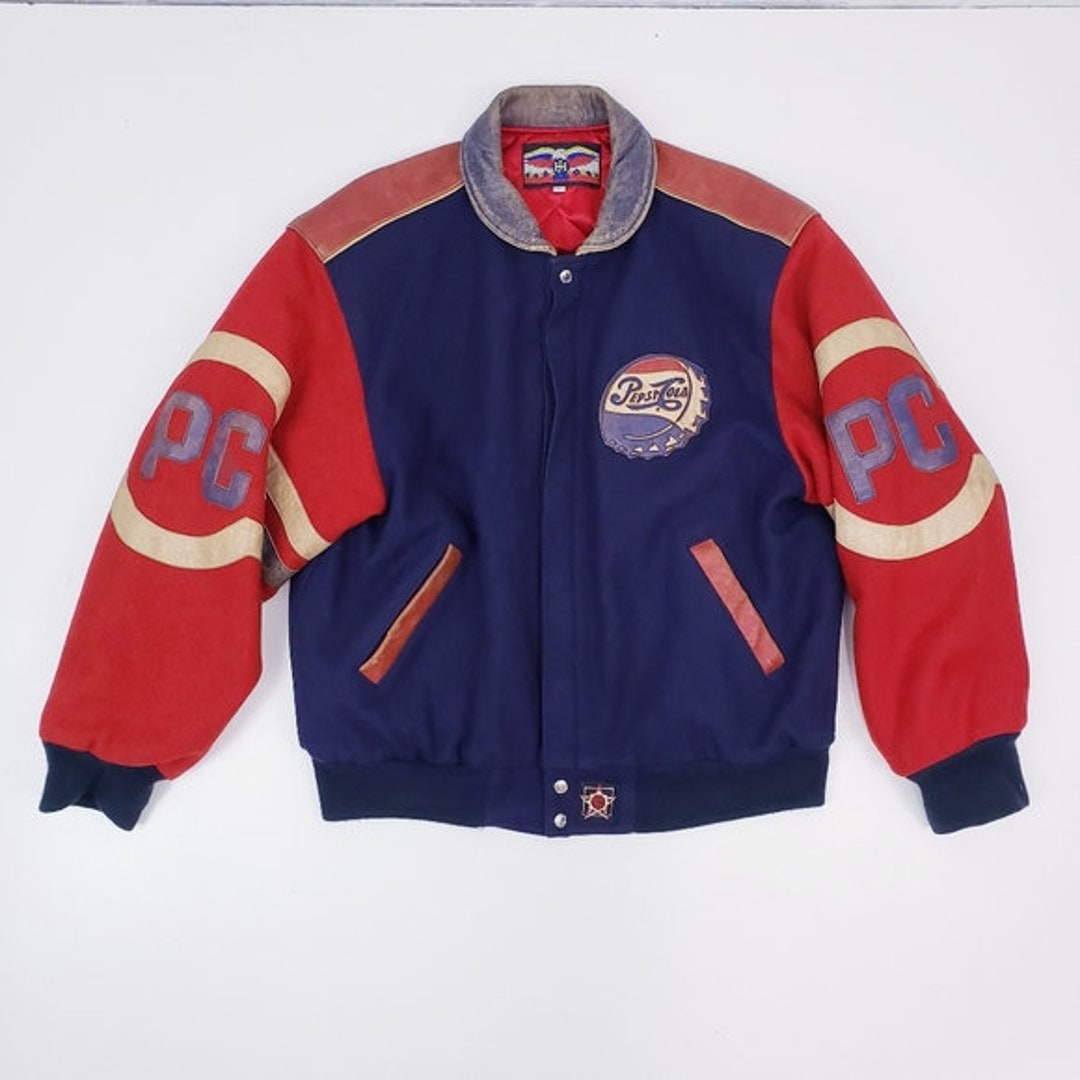 Vintage Varsity Jacket Pepsi Cola Jacket Wool & Leather Pepsi Etsy
