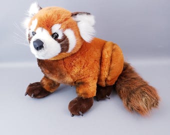 Vintage 2000 Roter Panda Plüsch 29"Lebensechtes Plüsch Stofftier Posable | Vintage Roter Panda Plüsch Stofftier Entdeckung Kanal 2000