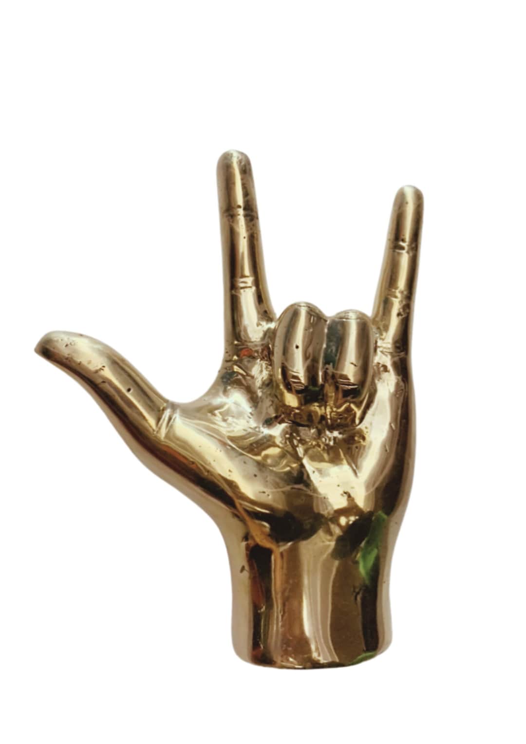 Rock On Brass Hand Statue - Etsy