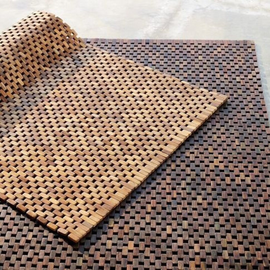 Earth Mat Handcrafted Teak Floor Mat With Interlocking Design Etsy