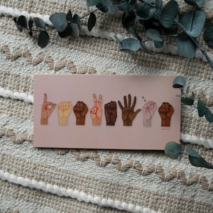Postkarte sign language "Dankeschön"