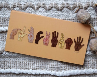 Postcard sign language &quot;Congratulations&quot;