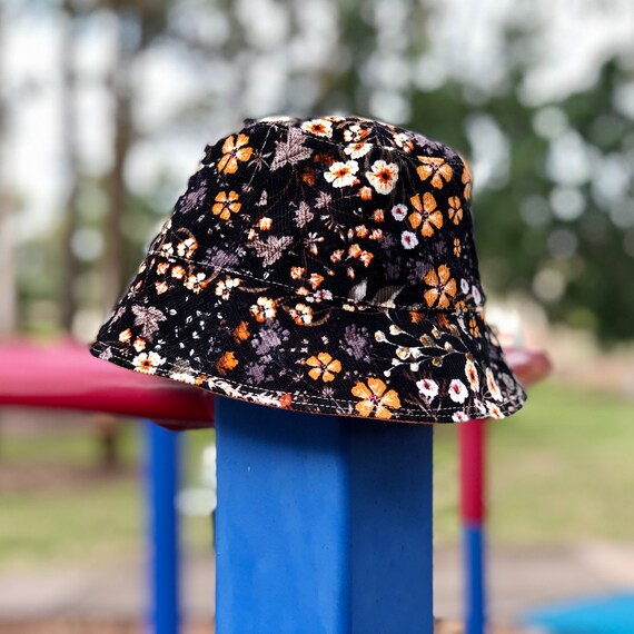 Corduroy Baby Bucket Hat in Black With 