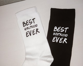 Best Boyfriend Ever And Best Girlfriend Ever Socks - Matching Couple Socks - Couple Goals - Gift For Boyfriend - Romantic Gift - I Love You