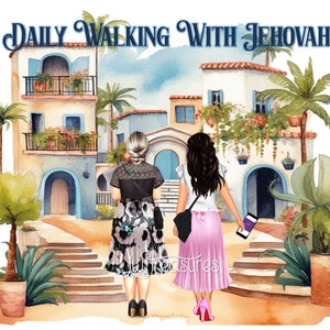 JW Clip Art | Digital Vector Portrait Print - Daily Walking with Jehovah