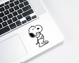 Naklejka winylowa Snoopy i Woodstock | Naklejka Peanuts na samochód, laptopa, butelkę z wodą | Uroczy, kreskówkowy piesek