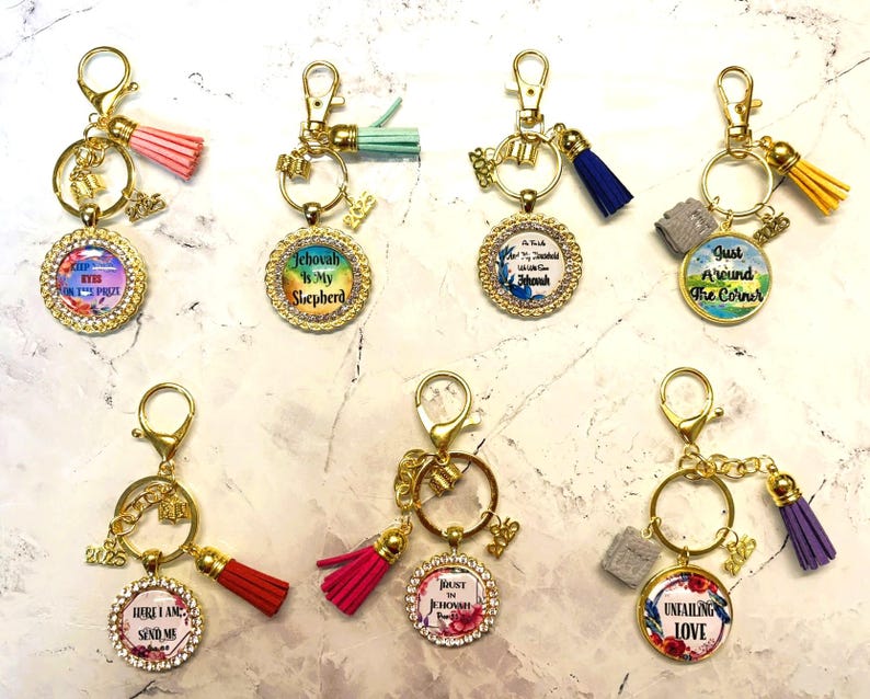 Scripture Key Chains JW Gift Scripture Key Chain/key Ring Pendant Necklace Portrait Necklace ...