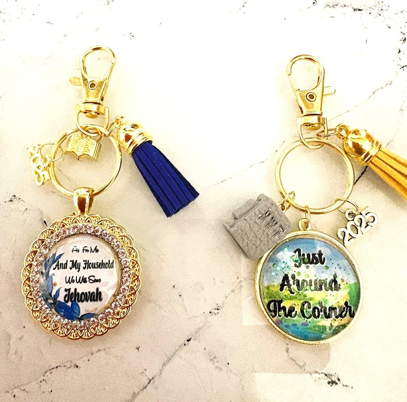 Scripture Key Chains JW Gift Scripture Key Chain/key Ring Pendant Necklace Portrait Necklace ...