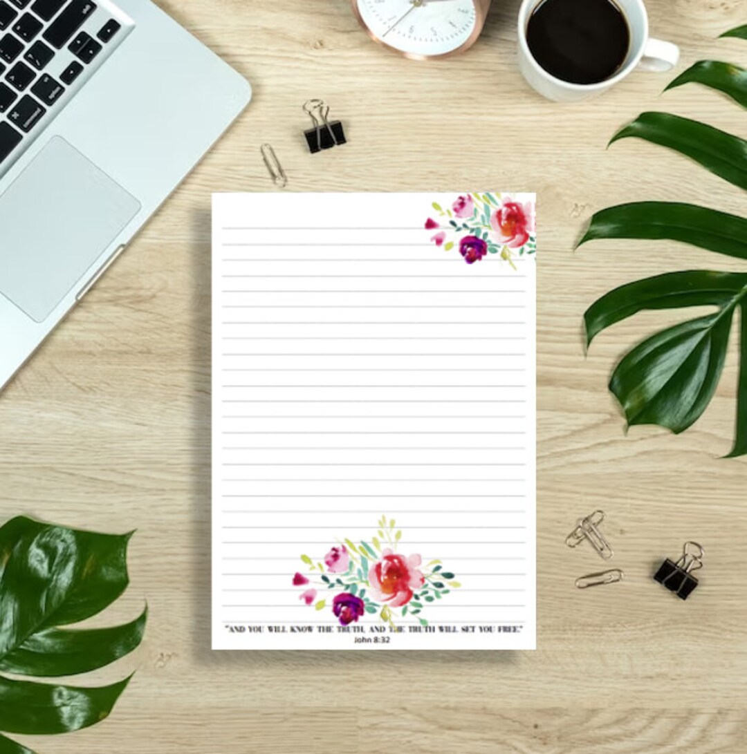 25 JW Printable Letter Writing Stationary Pages With Scriptures in Full