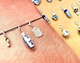 Traveler&#39;s Notebook Limited Edition Ceramic Porcelain Charms | Delft Blue Authentic charms| Midori Journal Planner Notebook Accessories