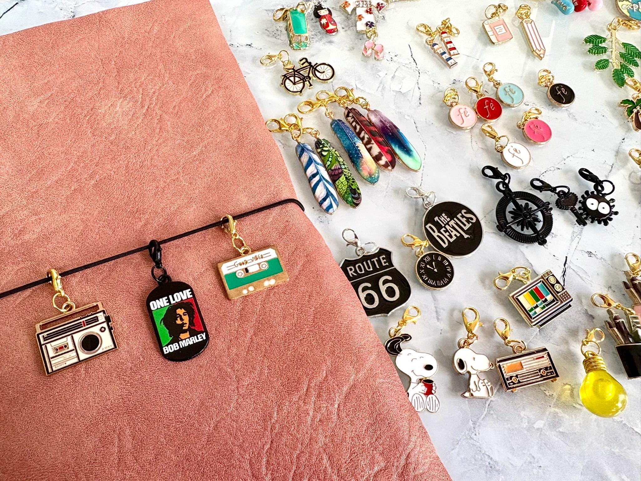 Traveler's Notebook Multicolor Vintage Charms | Bracelet Charm Connectors | Midori Journal Planner Notebook Antique Accessories #2