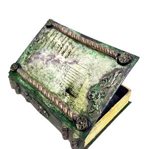Caja De Almacenamiento De Joyas De Regalo De Baratija En Forma De Libro Vintage Decorativo - Mediana