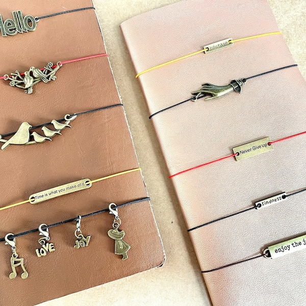 Traveler's Notebook Vintage Charms | Bracelet Charm Connectors | Midori Journal Planner Notebook Antique Accessories