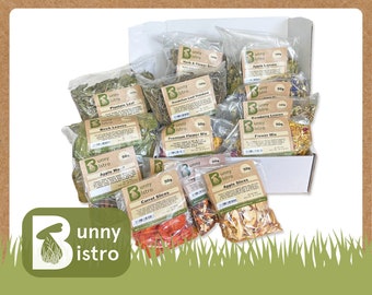 Bunny Bistro Deluxe Rabbit & Guinea Pig Treat Box 1.15kg - 100% Natural Botanical Forage Food