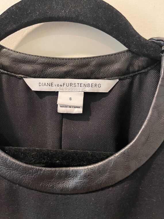 Diane Von Furstenberg Black Ellie Jacket Leather Dress - Size Small S - Etsy