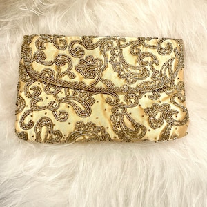 Vintage Beaded Cross Body Clutch