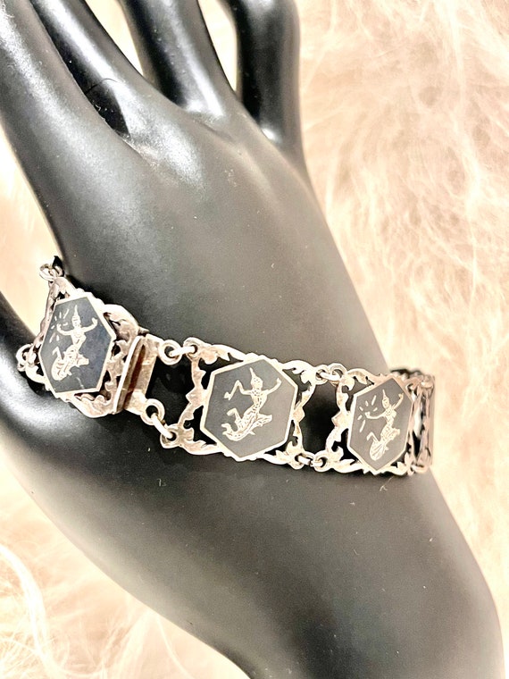 Vintage Marked Siam Sterling Bracelet - 1940s