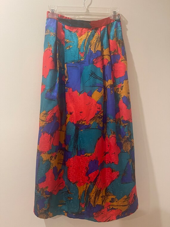 Vintage Floral Midi Skirt