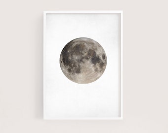 moon phase print | minimalist moonphase wall decor| abstract moon illustration | printable wall art | black and white art | boho home decor