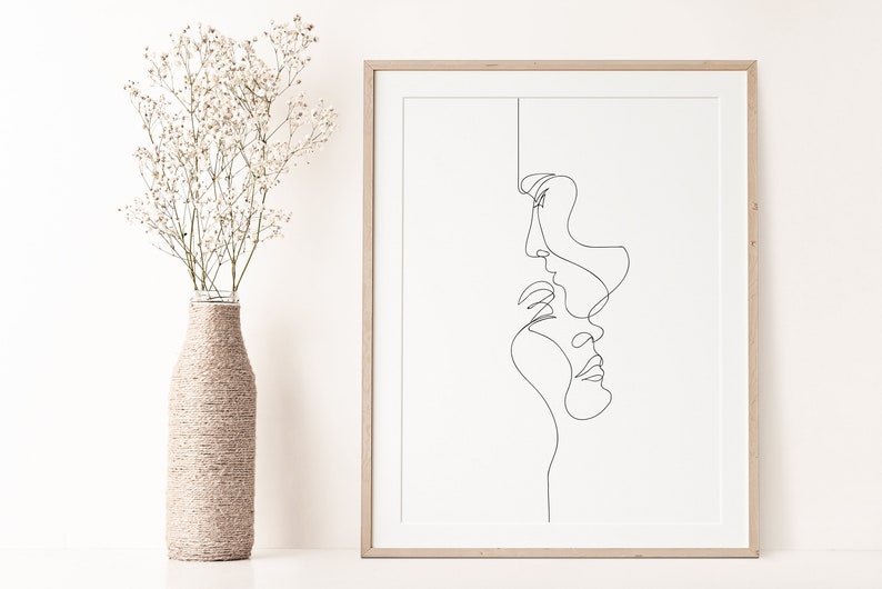 Minimalist Line Art Prints One Line Drawing Art Holding - Etsy