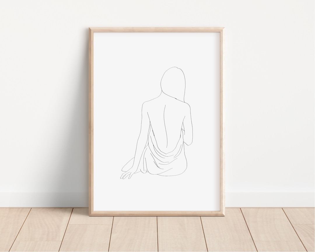 Female Back Line Art Print Woman Line Drawing Minimalist - Etsy