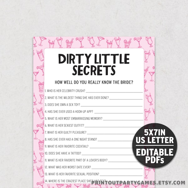 Dirty Little Secrets Editable Bachelorette Game BC1 DLS