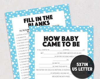 Funny Baby Shower Mad Libs Game: How Baby Met Story (Printable)